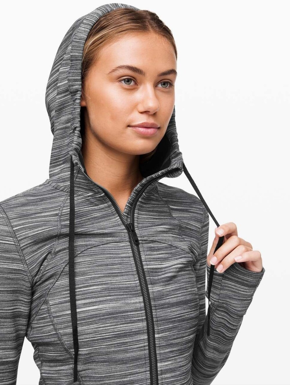 EUC Lululemon Hooded Define Jacket *Nulu Heathered Black / White / Black SIZE 4 - Picture 3 of 9